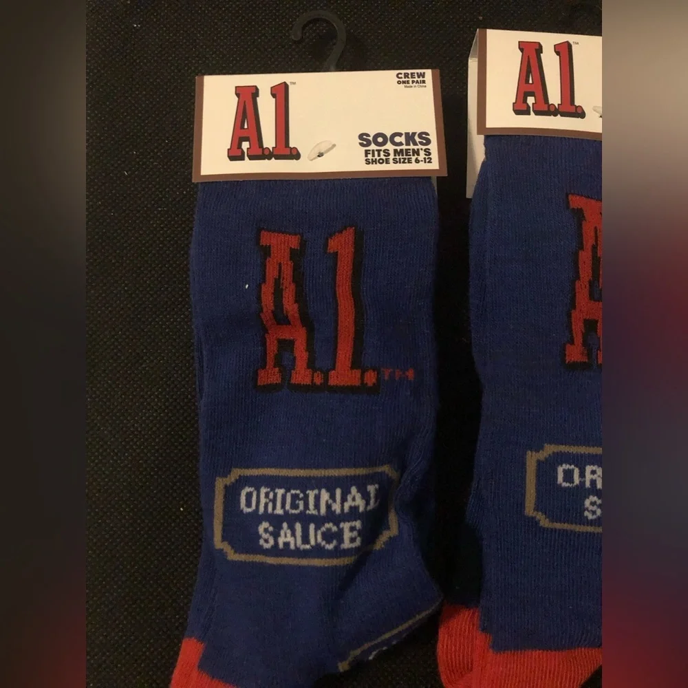 2pairs‎ A1 original steak sauce Men’s crew socks - new